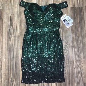Emerald Green Sequin Gown